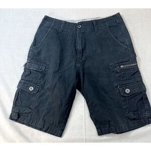 Plugg Cargo Shorts‎ 30 Black Cotton Pockets Coastaway Mens
